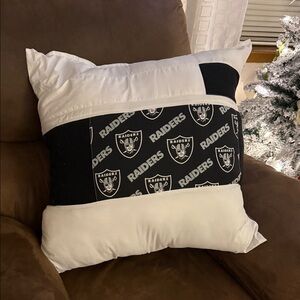 Black and White Raiders Pillow
